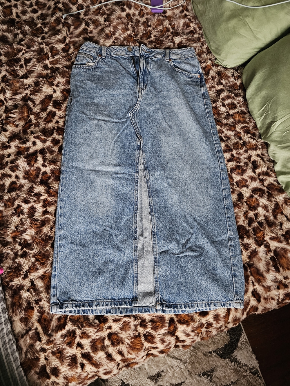 Garage Classic Blue Denim Midi Skirt